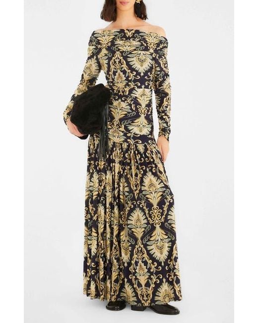 farm rio long-sleeve off-the-shoulder ruffled maxi dress New Farm Rio Long-Sleeve Off-The-Shoulder Ruffled Maxi Dress Size XS NWT