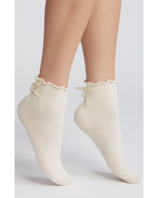 Casa Clara Natural Bow Cotton Quarter Socks