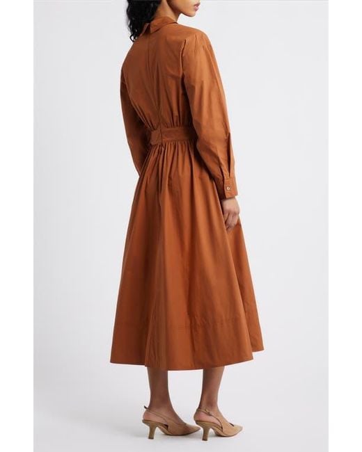 FREEMARKET Orange Long Sleeve Shirtdress