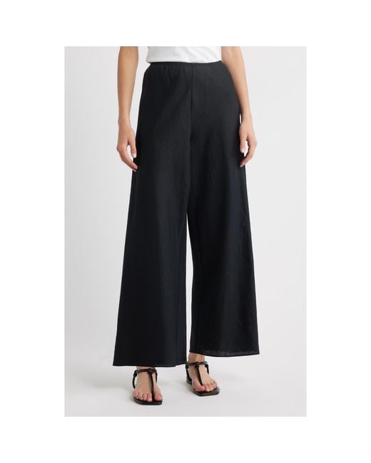 Doen Black Lavon Linen Wide Leg Pants
