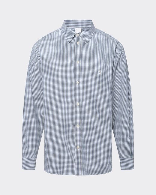 le PERE Blue Poplin Button Down Shirt for men