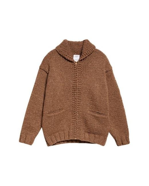 Visvim Hand Knit Full Zip Wool & Cashmere Cardigan in Brown for