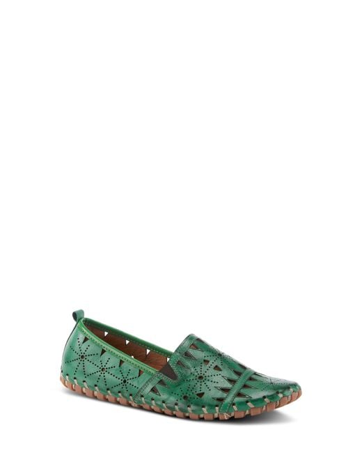 Spring Step Green Fusaro Flat