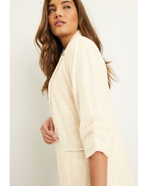 June + Vie White Sequin Blazer