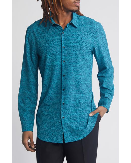 Open Edit Blue Button-up Shirt for men