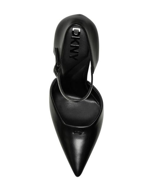 DKNY Black Catcher Ankle Strap Pointed Toe Pump