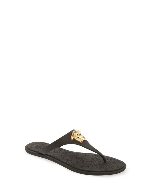 Versace Medusa Thong Sandal in Black Lyst