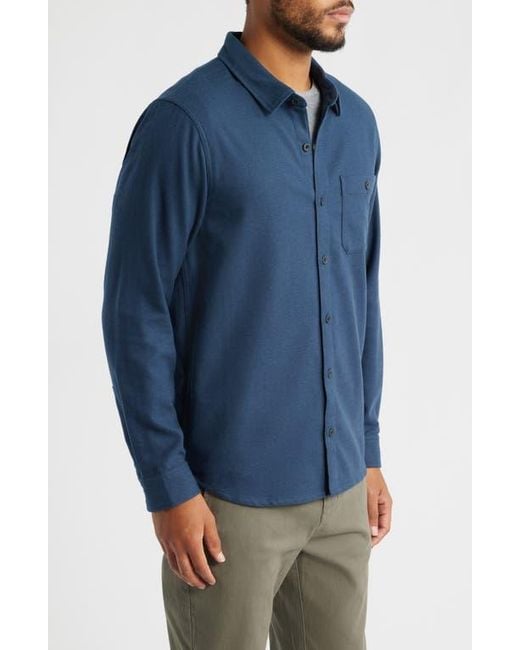 Free Fly Blue Seawool Flannel Button-Up Shirt for men