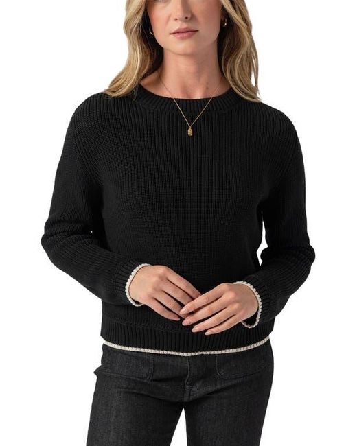 Saint + Sofia Black Remy Crop Sweater