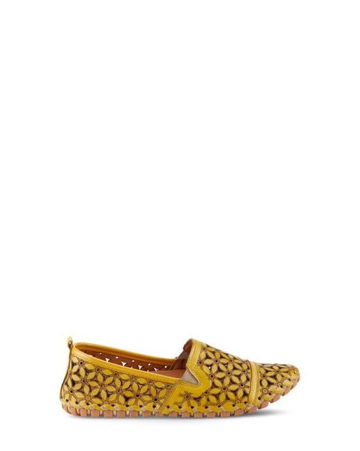 Spring Step Metallic Flowerflow Slide Sandal