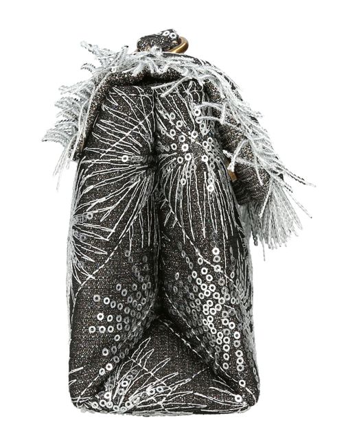 Kurt Geiger Gray Medium Kensington Sequin Convertible Crossbody Bag