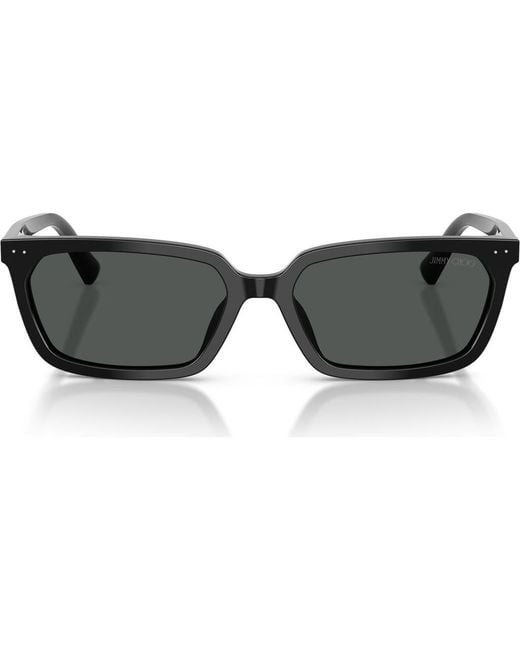 Jimmy Choo Gray 55Mm Rectangular Sunglasses