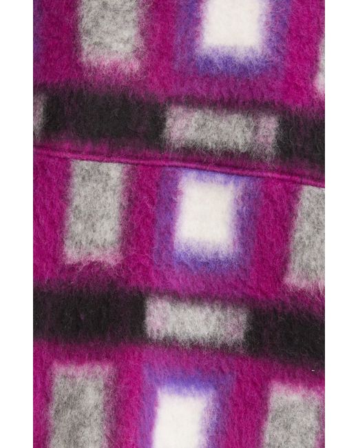 Blank NYC Purple Plaid Crop Wool Blend Shacket