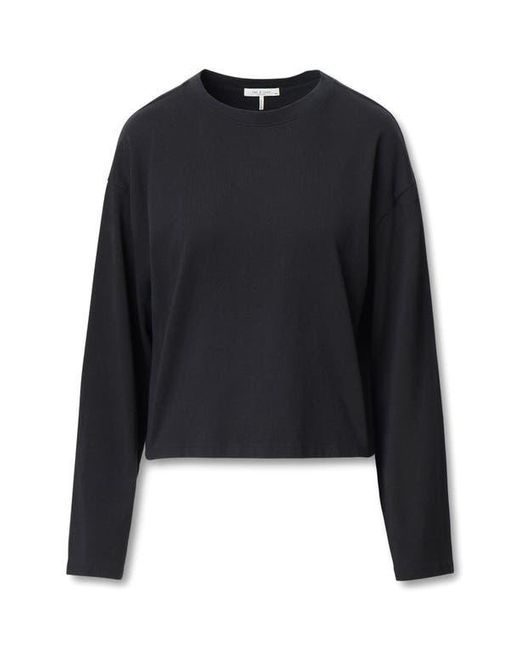 Rag & Bone Blue Kelley Boxy Long Sleeve Cotton Jersey T-Shirt