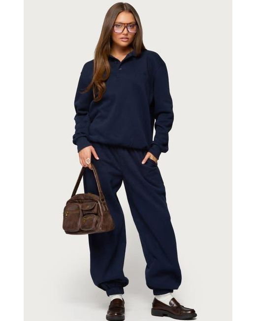 Edikted Blue Jayce Sweatpants