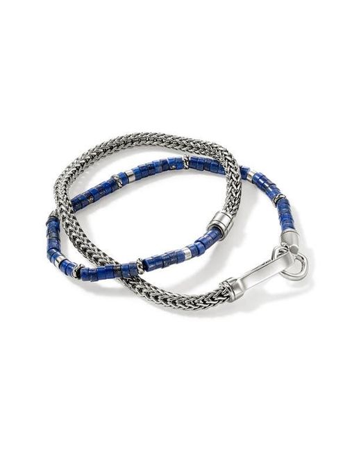 John Hardy Blue Heishi Chain Wrap Bracelet for men
