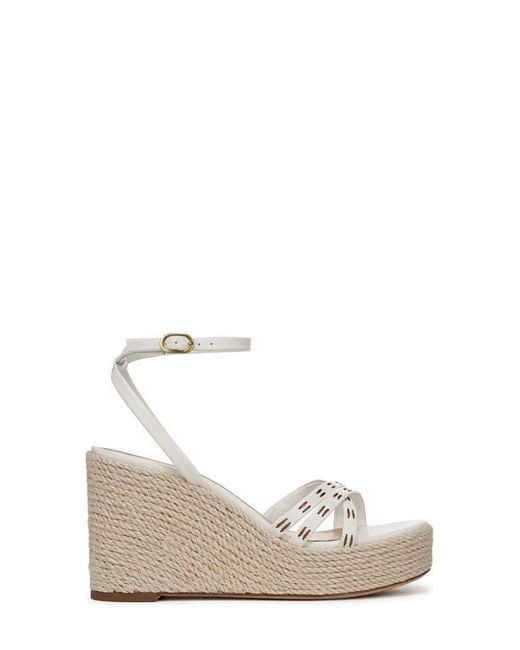 Veronica Beard White Philene Platform Wedge Sandal