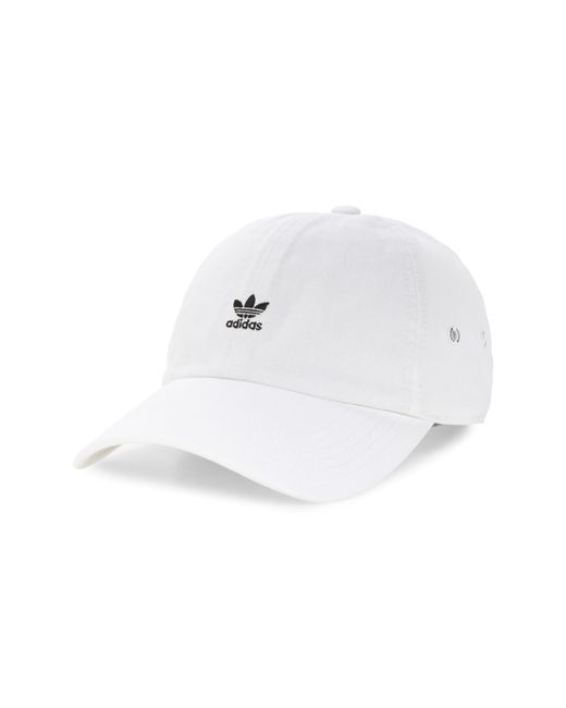 Adidas Originals White Mini Trefoil Relaxed Strap Back Hat