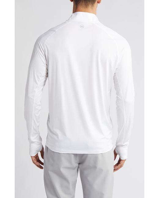 Peter Millar White Arctic Light Performance Quarter Zip Sweatshirt for men