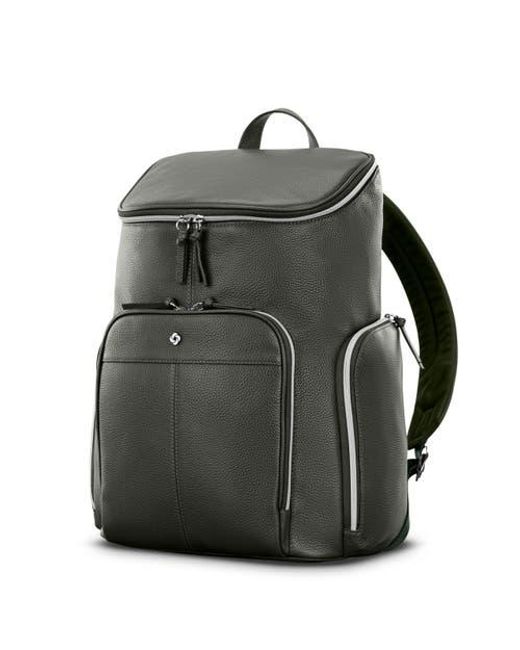 Samsonite Gray Mobile Solution 2 Leather Deluxe Backpack