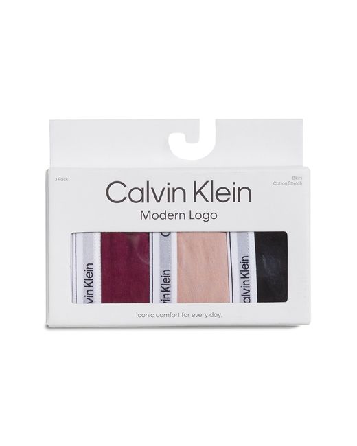Calvin Klein Red Assorted 3-pack Logo Bikinis