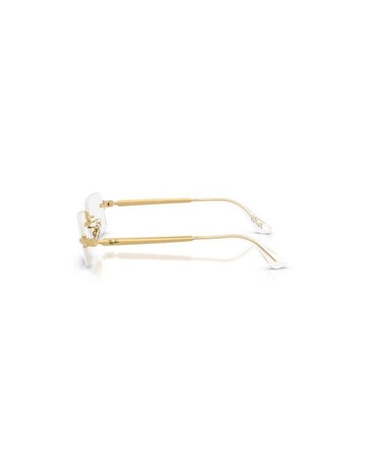 Ray-Ban Metallic 52Mm Rectangle Optical Glasses