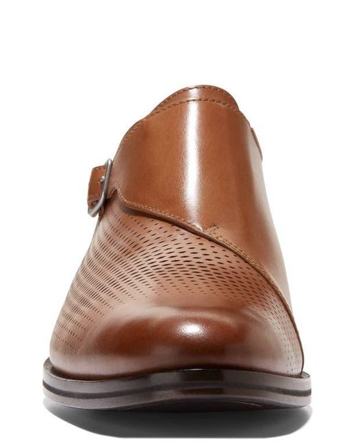 Cole Haan Washington Grand Laser Monk Strap Loafer in Brown