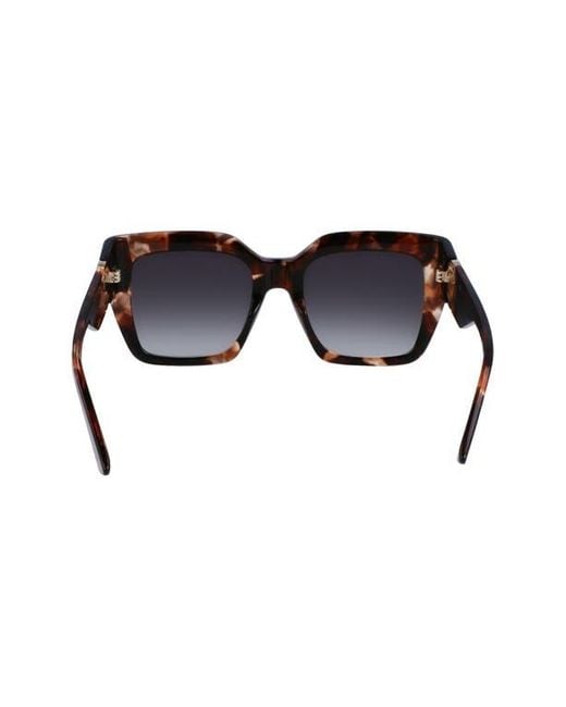 Longchamp Black 53Mm Rectangular Sunglasses