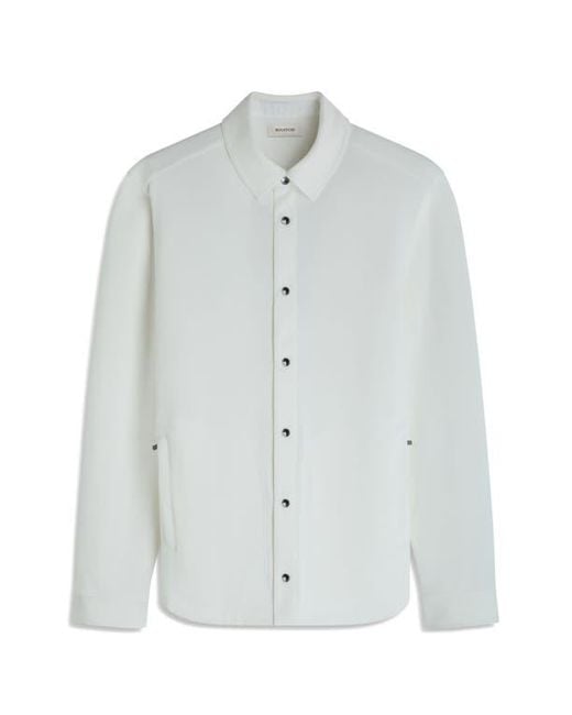 Bugatchi White Soft Touch Snap-Up Shirt for men