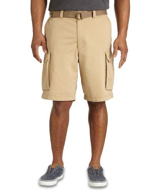 True Nation by DXL Natural Relaxed-Fit Twill Cargo Shorts for men