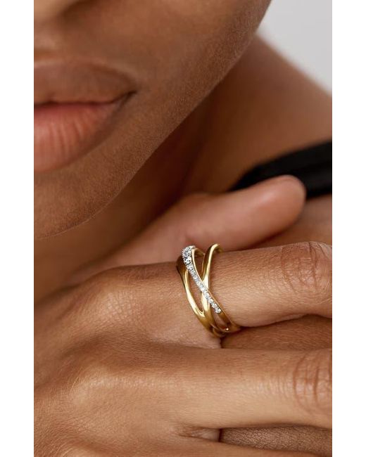 Monica Vinader Metallic Nura Lab-Created Diamond Crossover Ring
