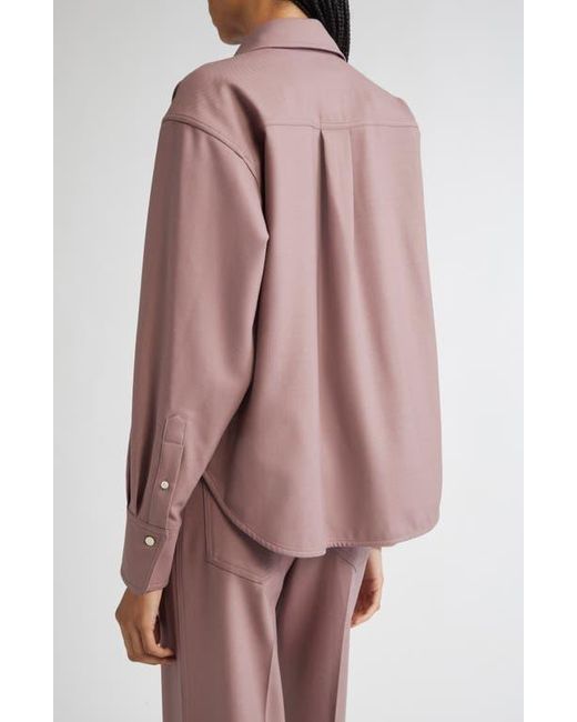 Victoria Beckham Red Crop Button-Up Shirt