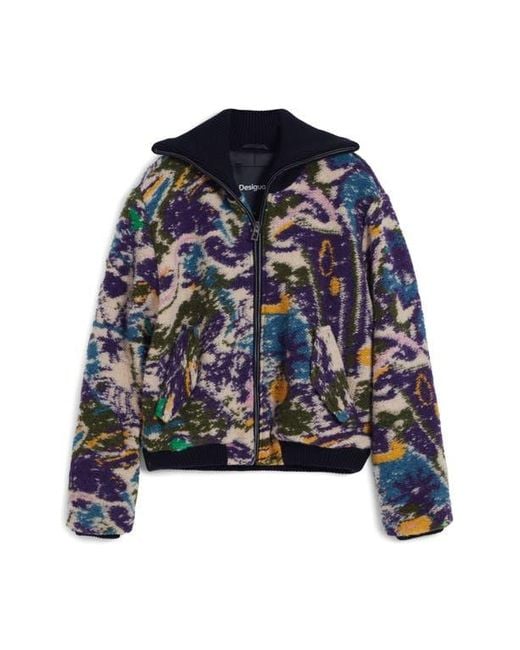 Desigual Black Wool Blend Woven Jacket