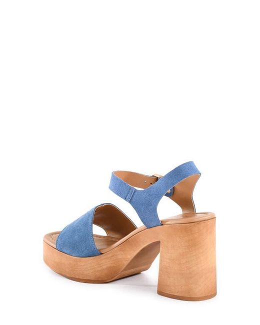 Seychelles Blue City Scape Platform Sandal