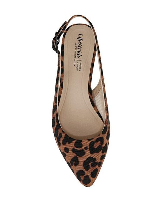 LifeStride Brown Percy Slingback Pointed Toe Flat