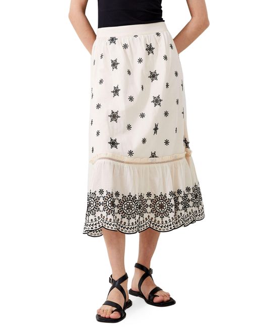 French Connection Natural Felicity Eyelet Embroidered Cotton Skirt