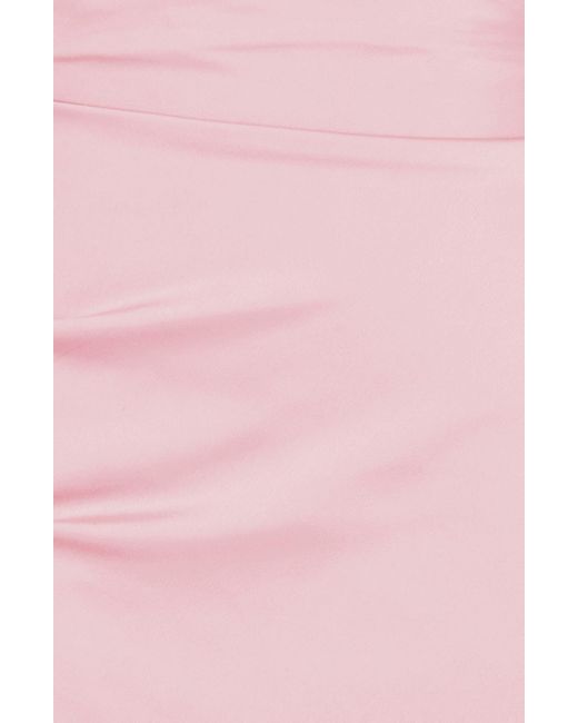 House Of Cb Pink Jasmine Strapless Satin Corset Dress