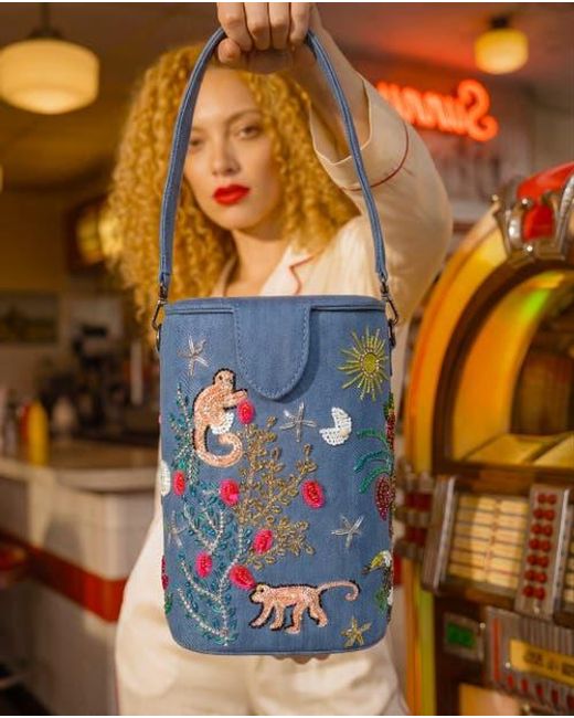 Simitri Blue Bucket Bag