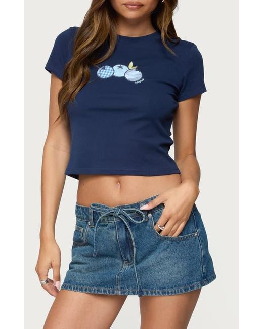 Edikted Blueberry Patch Embroidered Graphic Baby Tee