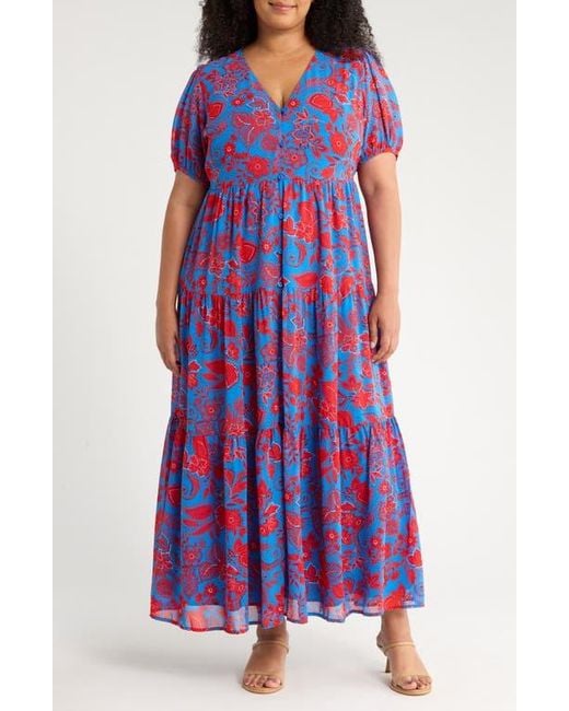 Sugarlips Women's Purple Calla Floral Maxi Dress