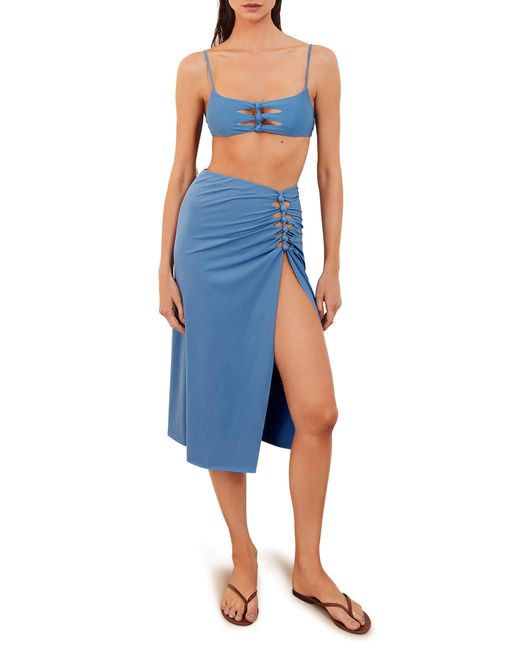 ViX Blue Megan Cover-up Midi Skirt