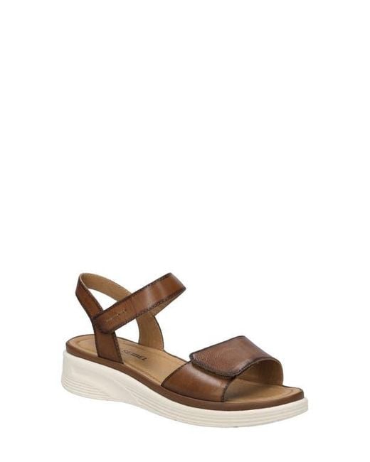 Josef Seibel Brown Severan Ankle Strap Platform Wedge Sandal