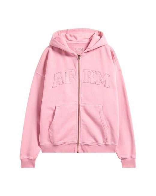 AFRM Pink Cameron Cotton Zip Hoodie