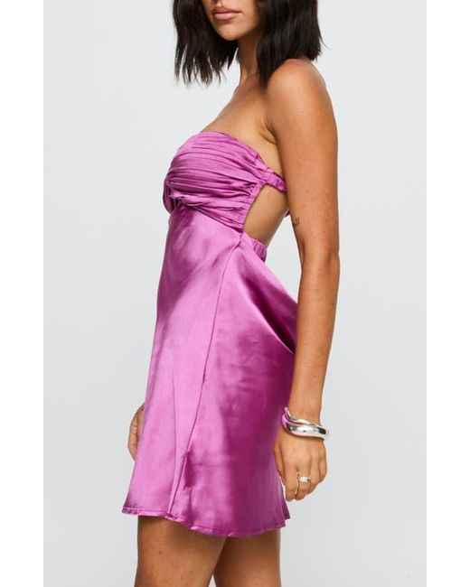 Princess Polly Pink Faviola Strapless Satin Minidress