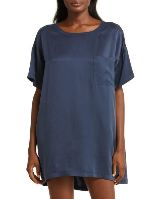 Lunya Blue Oversize Silk Sleepshirt