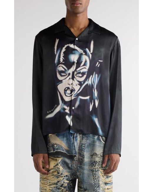 Acne Studios Dc Comics Catwoman Button-Up Shirt in Blue for