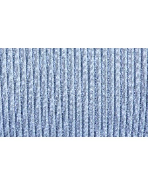 Zimmermann Blue Metallic Rib Polo Sweater