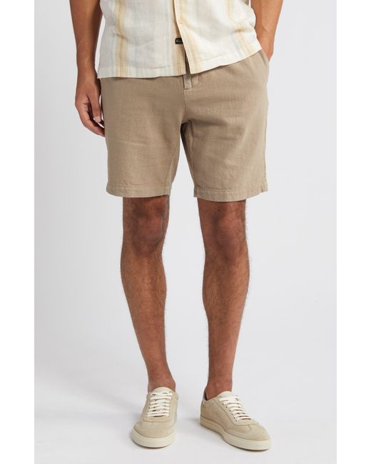 Rails Natural Archer Flat Front Cotton & Linen Shorts for men
