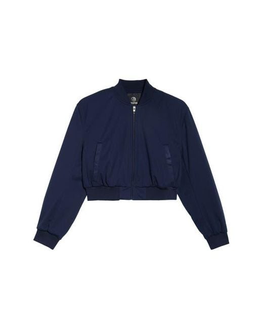 Mpg Blue Crop Bomber Jacket