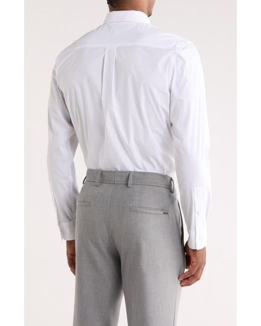 Nordstrom White Solid Stretch Button-Up Shirt for men